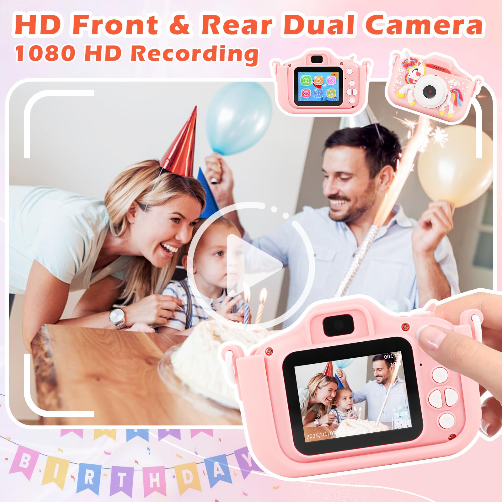 Mini Ricaricabile Fotocamera Digitale, MXTIMWAN 1080P HD Videocamera, 2,0 IN Schermo Fotocamera Digitale, HD Selfie Fotocamera 32G