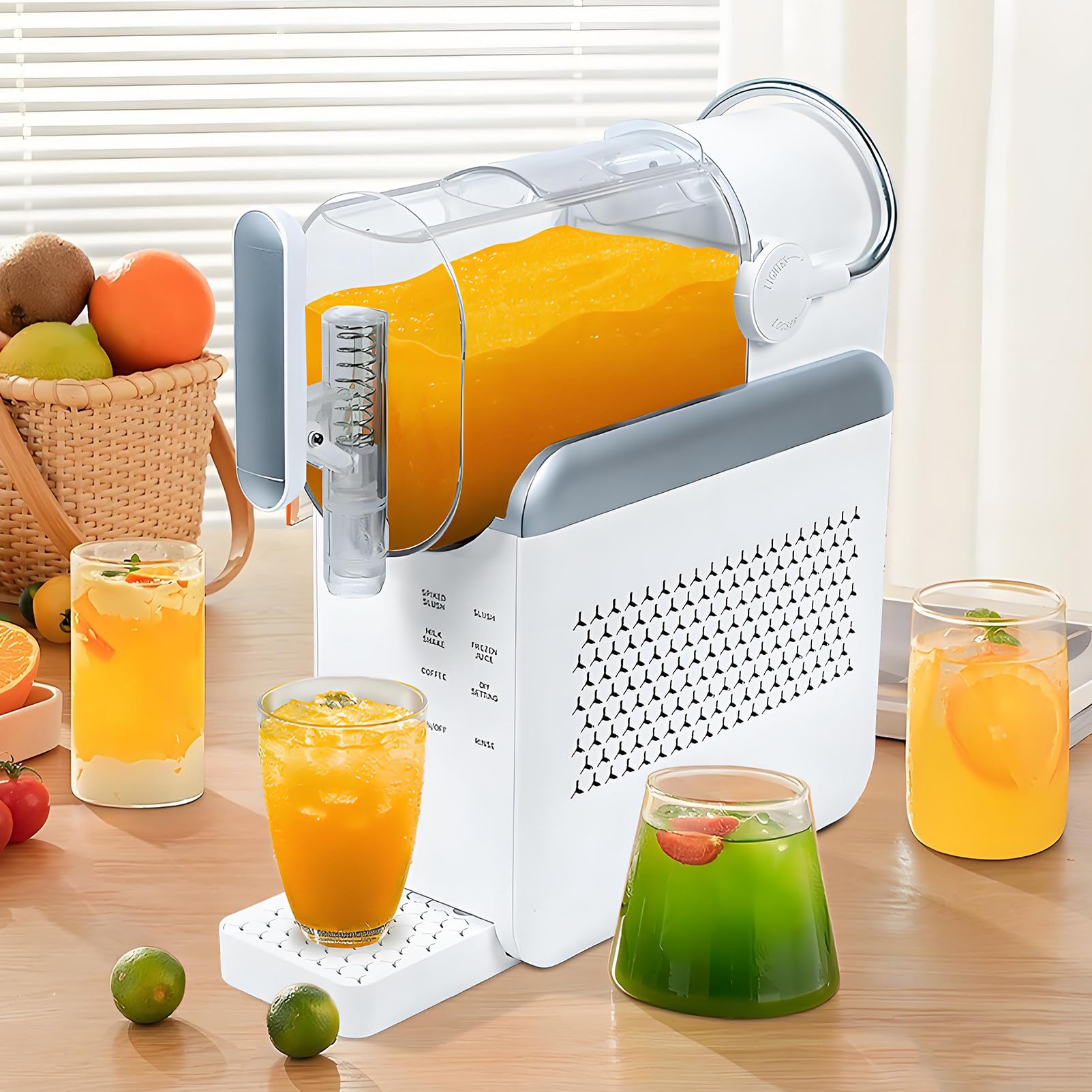 EpyGnom Slushie Maker Professional, No Ice Needed, 2L Capacity 240W Slushy Machine for Home, Cocktails, Frappe, Milkshake, Touchscreen Control, 6 Preset Programs, Auto-Clean White