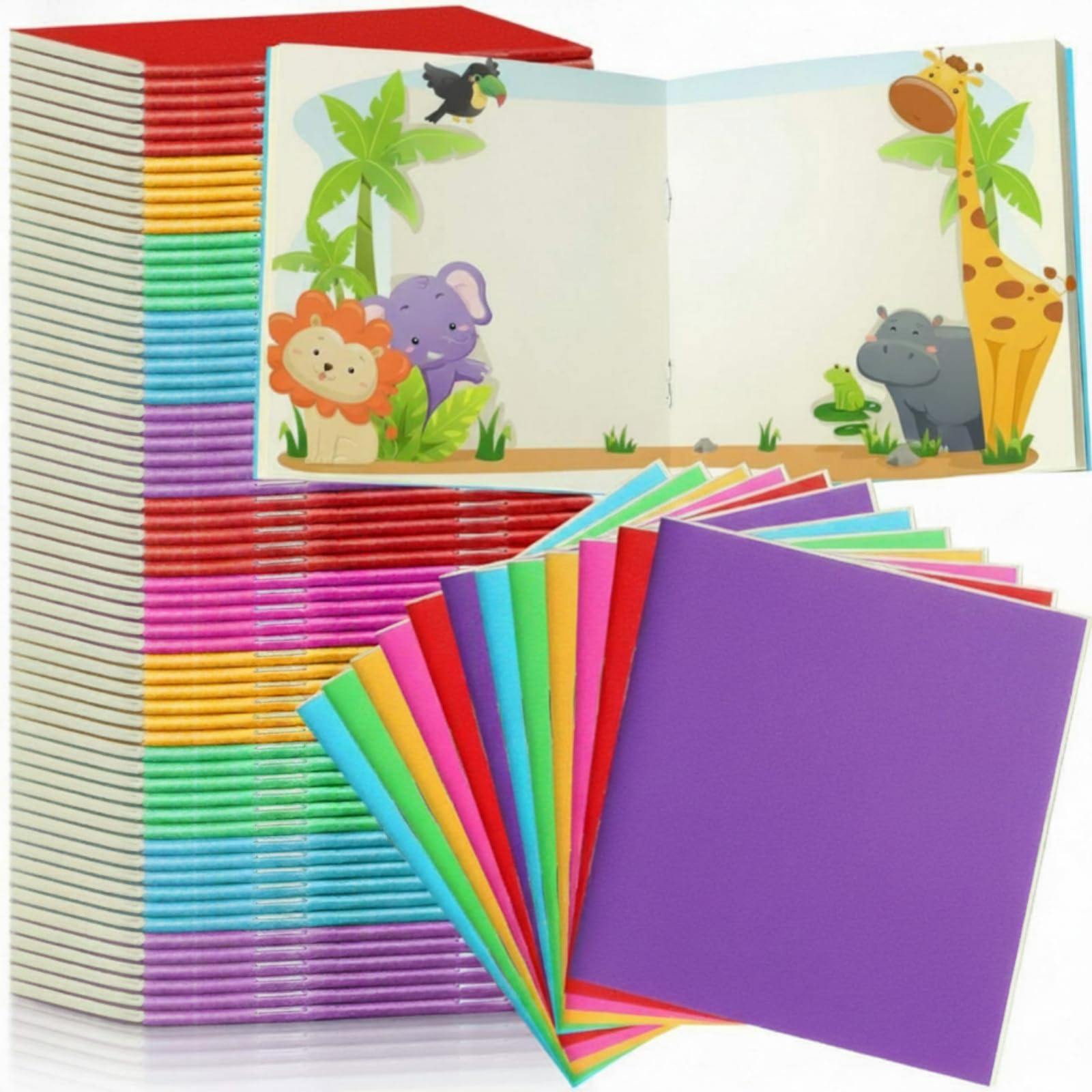 Thenshop 150 mini quaderni tascabili tascabili per appunti vuoti 10 x 10 cm, piccoli quaderni per appunti tascabili, quaderni da disegno, per bambini, studenti, viaggiatori, 24 fogli (multicolore)