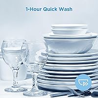 Vista 6 de Midea MDF18A1AST Lavavajillas empotrado con 8 configuraciones de lugar, 6 programas de lavado, cuba de acero inoxidable, secado con calor, Energy