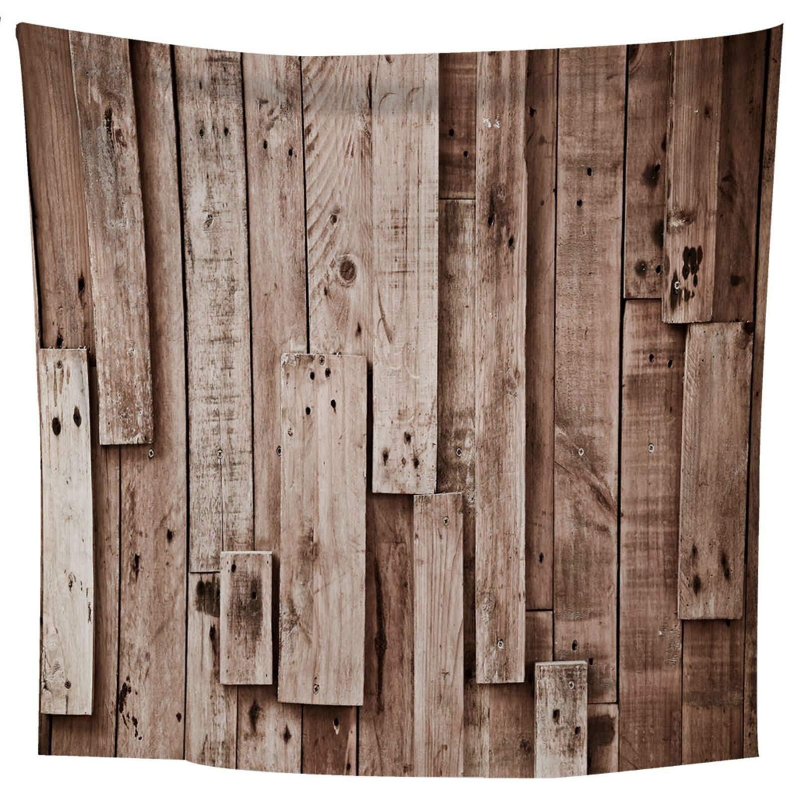 Tapices para Sofas,(300x260CM) Tapices Salon Marrón Tapiz de Pared Poliéster Tablas de Madera