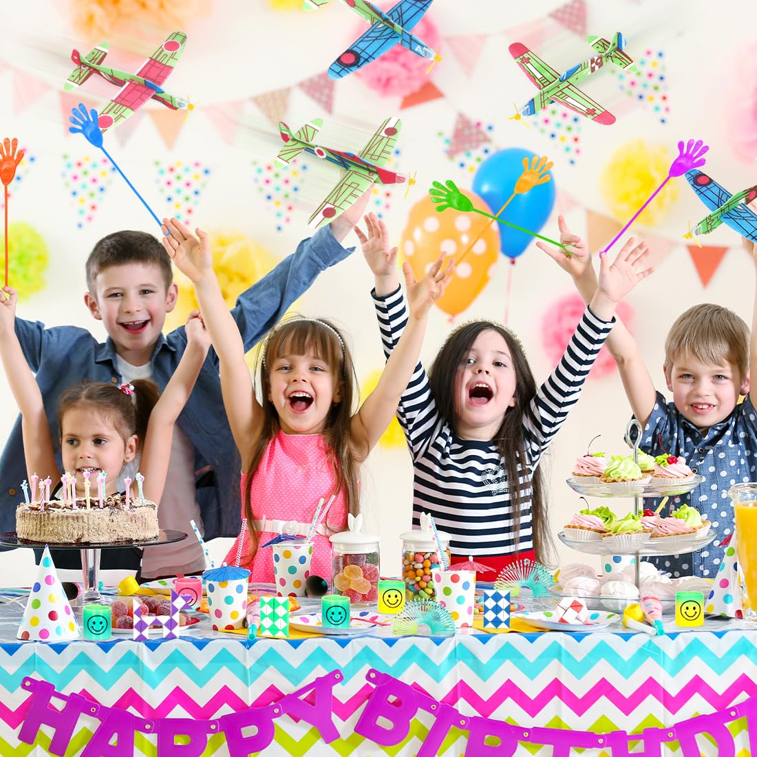Pinata Compleanno Bambino, 40 Pcs Gadget Compleanno Giocattoli, Regalini Festa Compleanno Bambini, set Regalini Fine festa Compleanno, Gadget Bambini Arcobaleno Molla