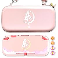 Vista 1 de BelugaDesign Moon Switch Bundle Cute Kawaii Magical Girl Anime Carry Case Snap-On Cover Thumb Grips Compatible with Nintendo Switch Lite