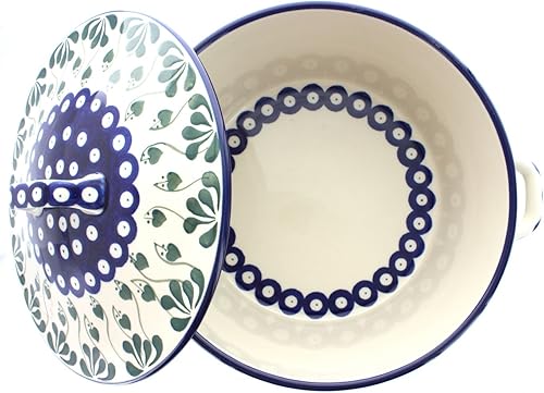 Miniatura 2 de Blue Rose Polaco Cerámica Barnyard Gallo cubierto redondo panadero