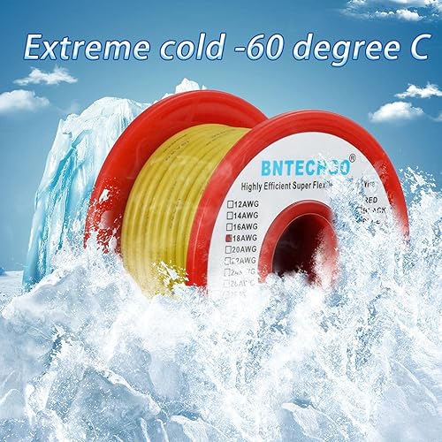 Vista 71 de Bntechgo 18 alambres de silicona suave y flexible, silicona resistente a altas temperaturas, altamente eficiente 18 AWG calibre, 150 hilos