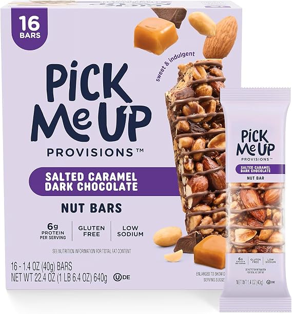 Pick Me Up ProvisionsTM Gluten Free Salted Caramel Dark Chocolate Nut Bar, 1.4 oz., 16 Bars/Box