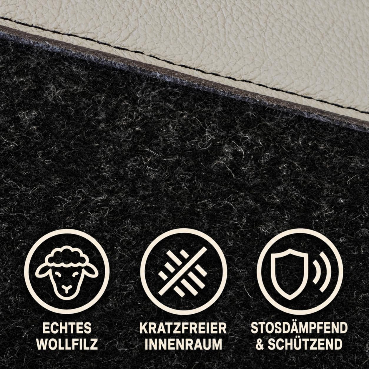 Centaur Custodia per laptop di alta qualità in vera pelle italiana e 100% feltro di lana, realizzata in Germania, elegante custodia con scomparto extra, custodia protettiva per notebook da 14", colore
