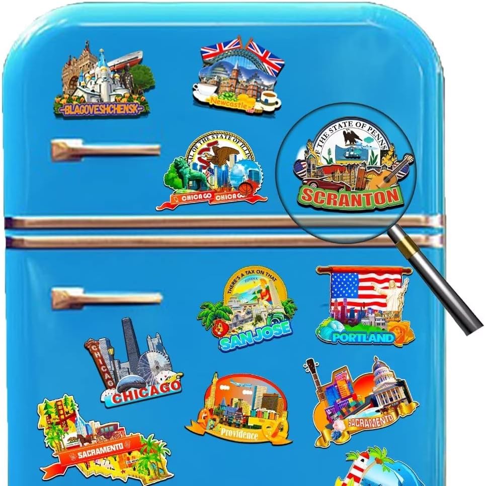 Scranton Pennsylvania USA Magnet Fridge Magnet Wooden 3D Landmarks Travel Collectible Souvenirs Decoration Handmade -1825 image 4