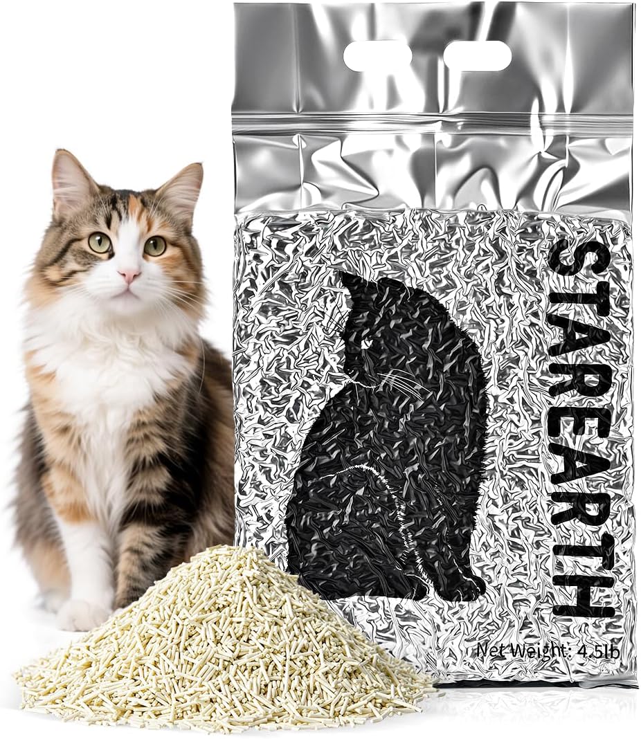 Natural Tofu Cat Litter - Ultra Absorbent & Instant Clumping, 99.9% Dust-Free, Flushable & Septic-Safe, Low Tracking Pea Fiber Litter for Multi-Cat Households, Light Milky Scent