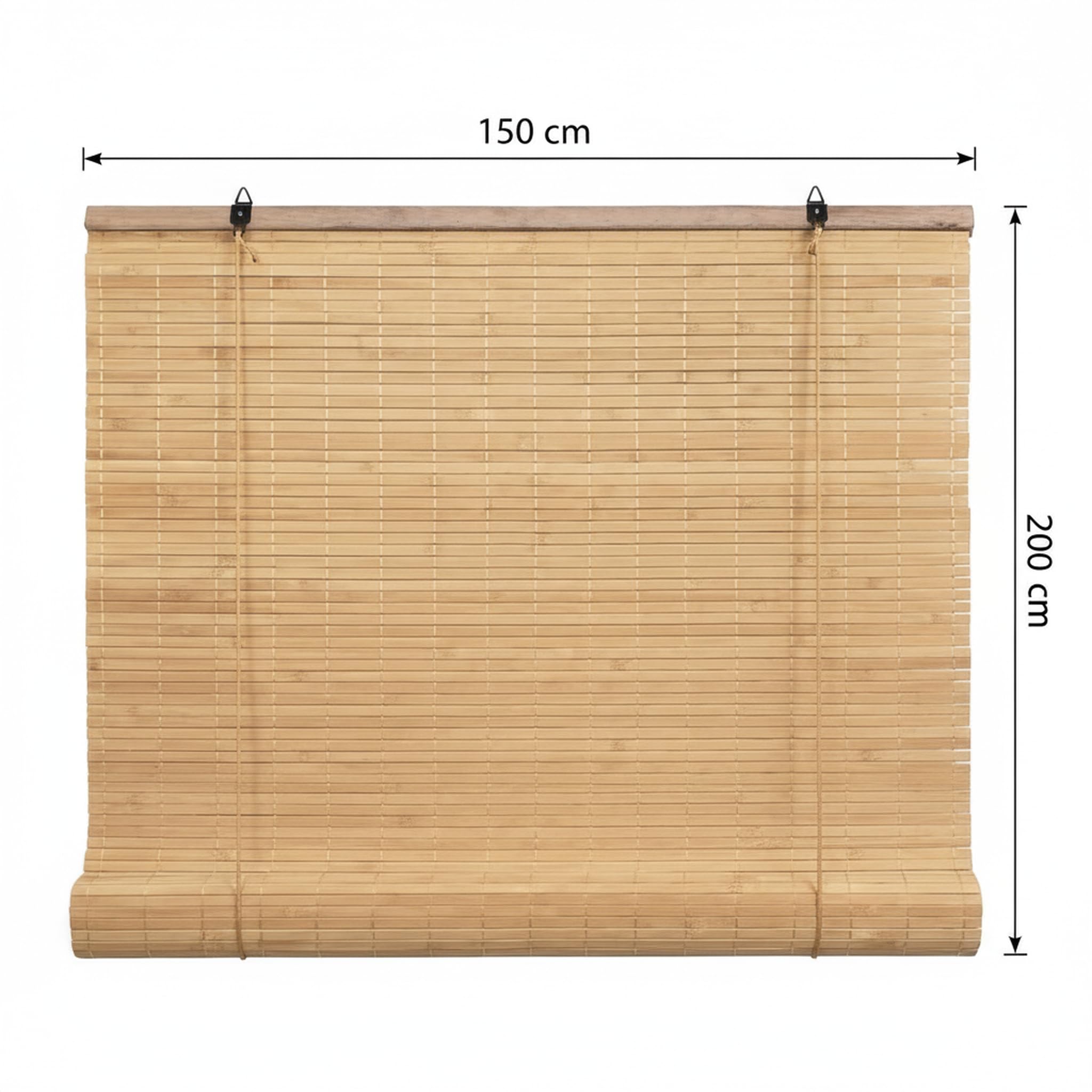 EasySpeed Persiana Enrollable de Bambú Natural (150x200cm), Cortina de Madera, Estor Ajustable de Ocultación para Exterior e Interior, Diseño Natural para Puertas y Ventanas, Marrón - 4