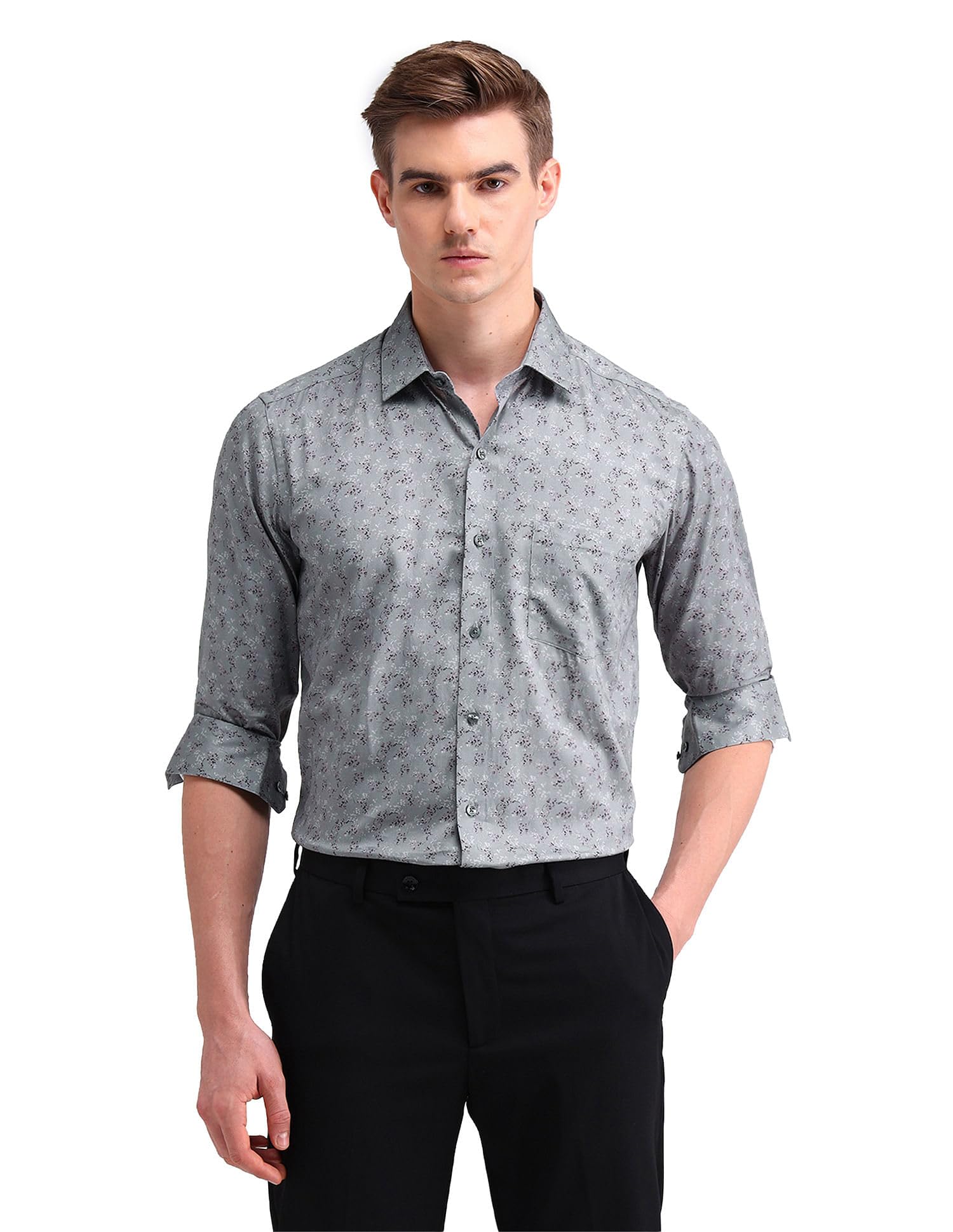 Men's Cotton Printed Slim Fit Shirt-image-34