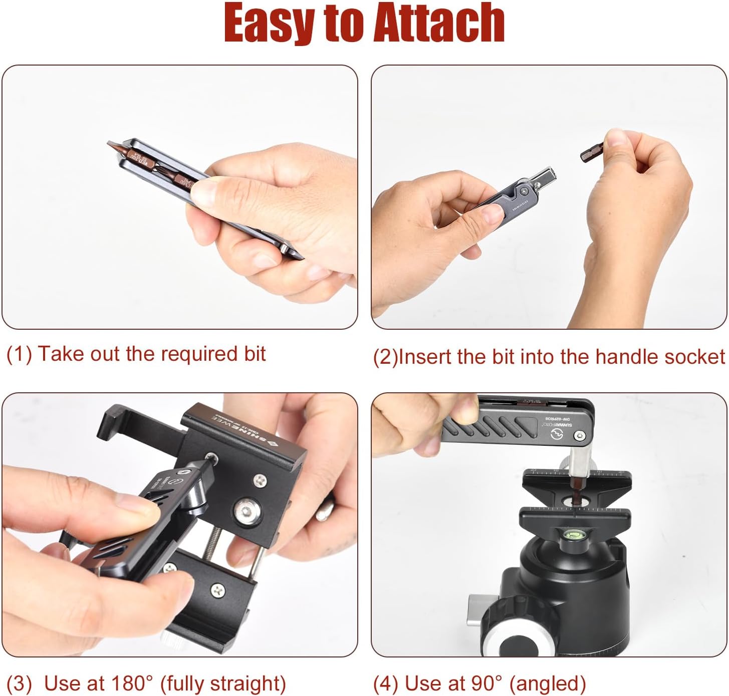 DW-02PROII Folding Tool Set with Hex Key Wrenches Stainless Steel 2.5/3/4/5mm, Phillips and Flat Head, Photography EDC Multitool Keychain Screwdriver