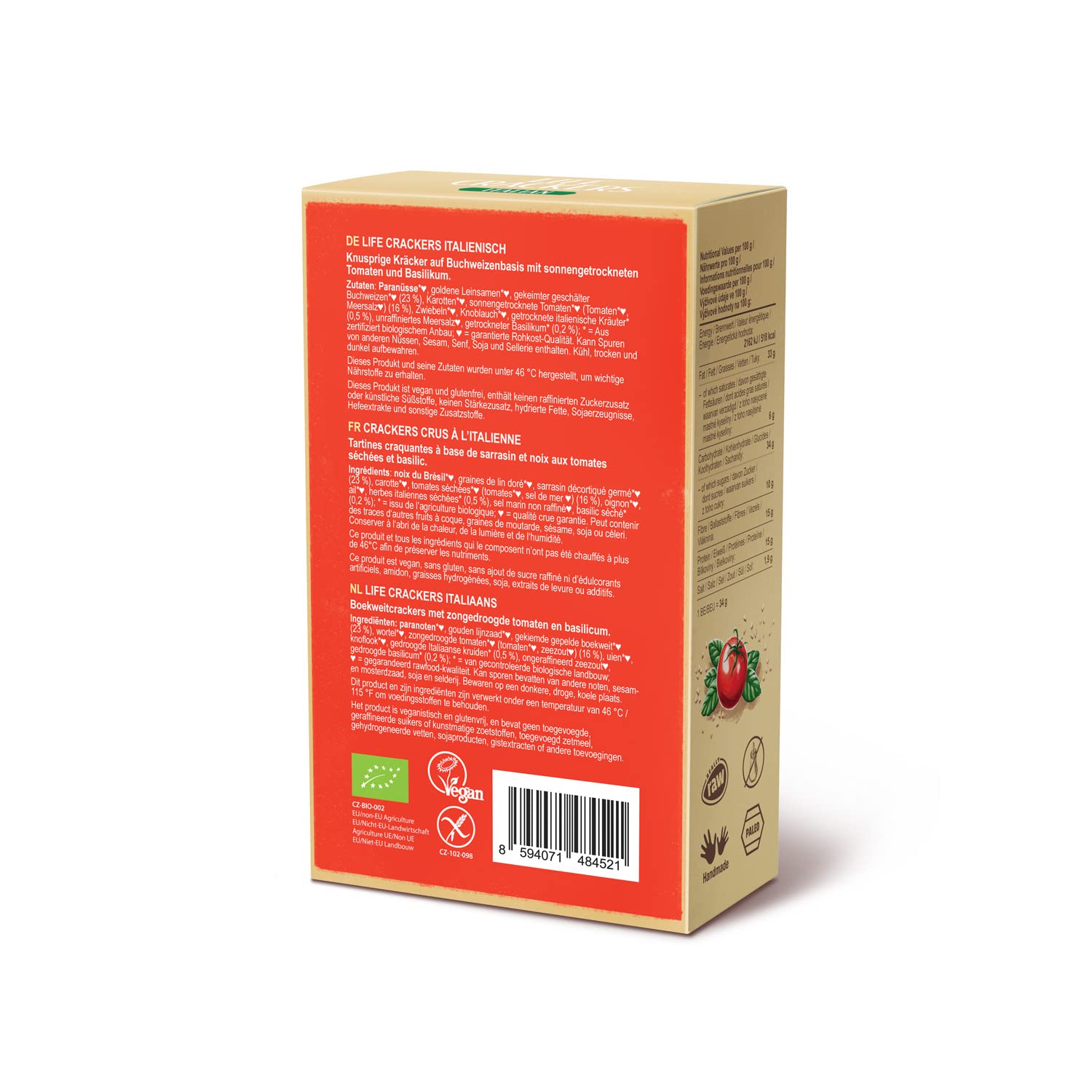 lifefood Pikantbrot Italienisch Roh Bio, 8er Pack (8 x 90 g)