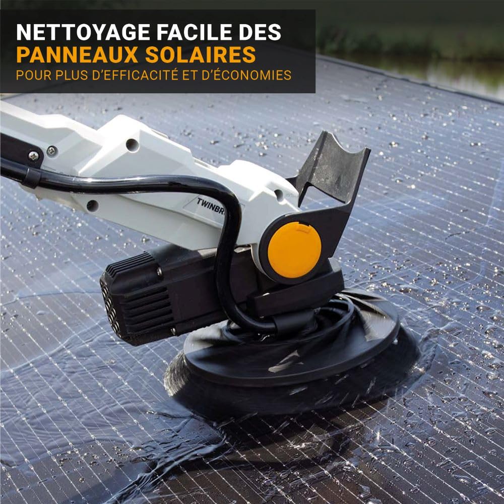 Batavia 18V Twin Brush – Brosse électrique sans Fil Brushless, Étanche IPX7 – Système de Brosses contrarotatives, Tête réglable – avec Batterie 2.0Ah et Chargeur - Plateforme de Batterie Maxxpack