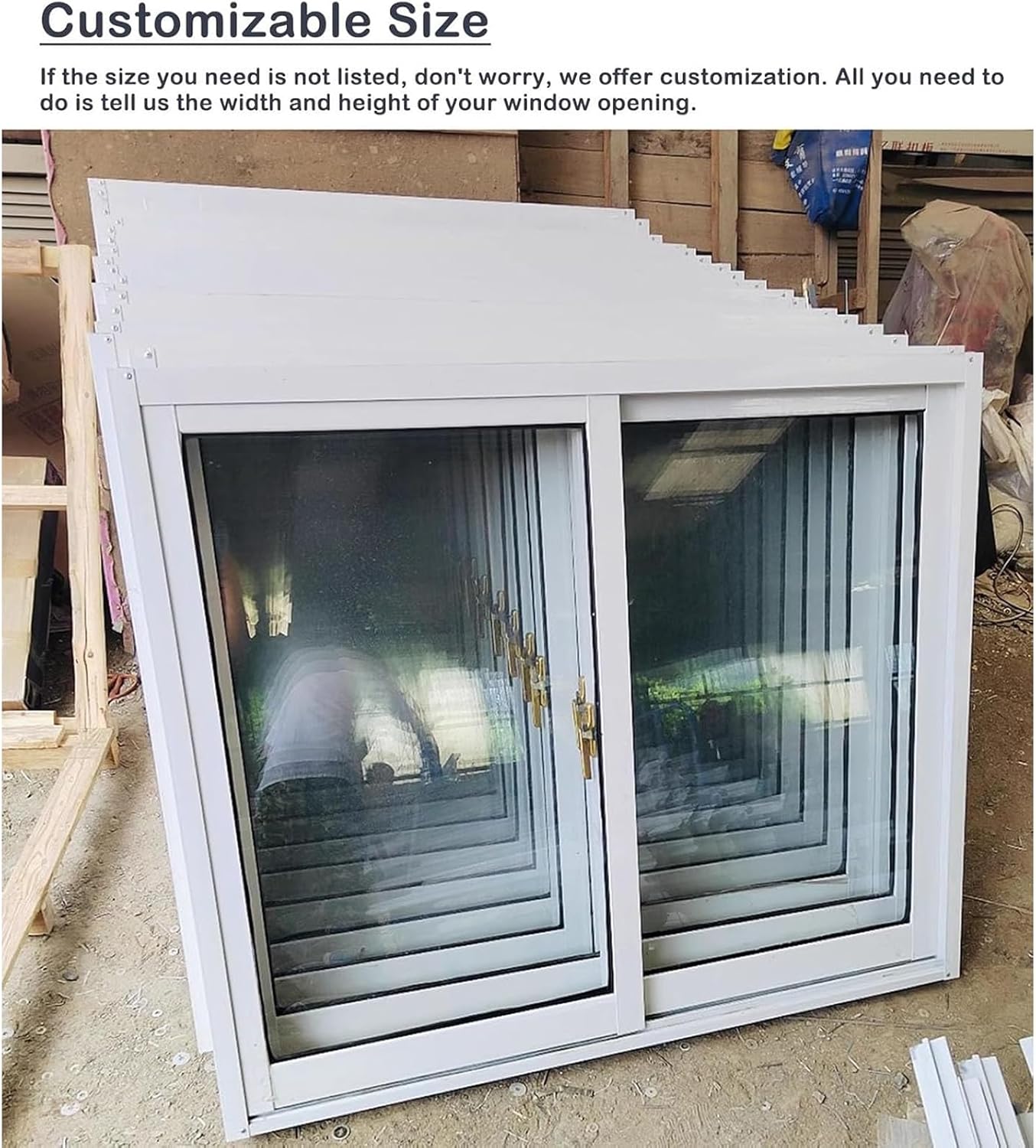 Frosted Glass Horizontal Sliding Aluminum Window with Screens, 37x12in (93x30cm) - Privacy & Ventilation for Bathroom, Large & Small Spaces, White Finish