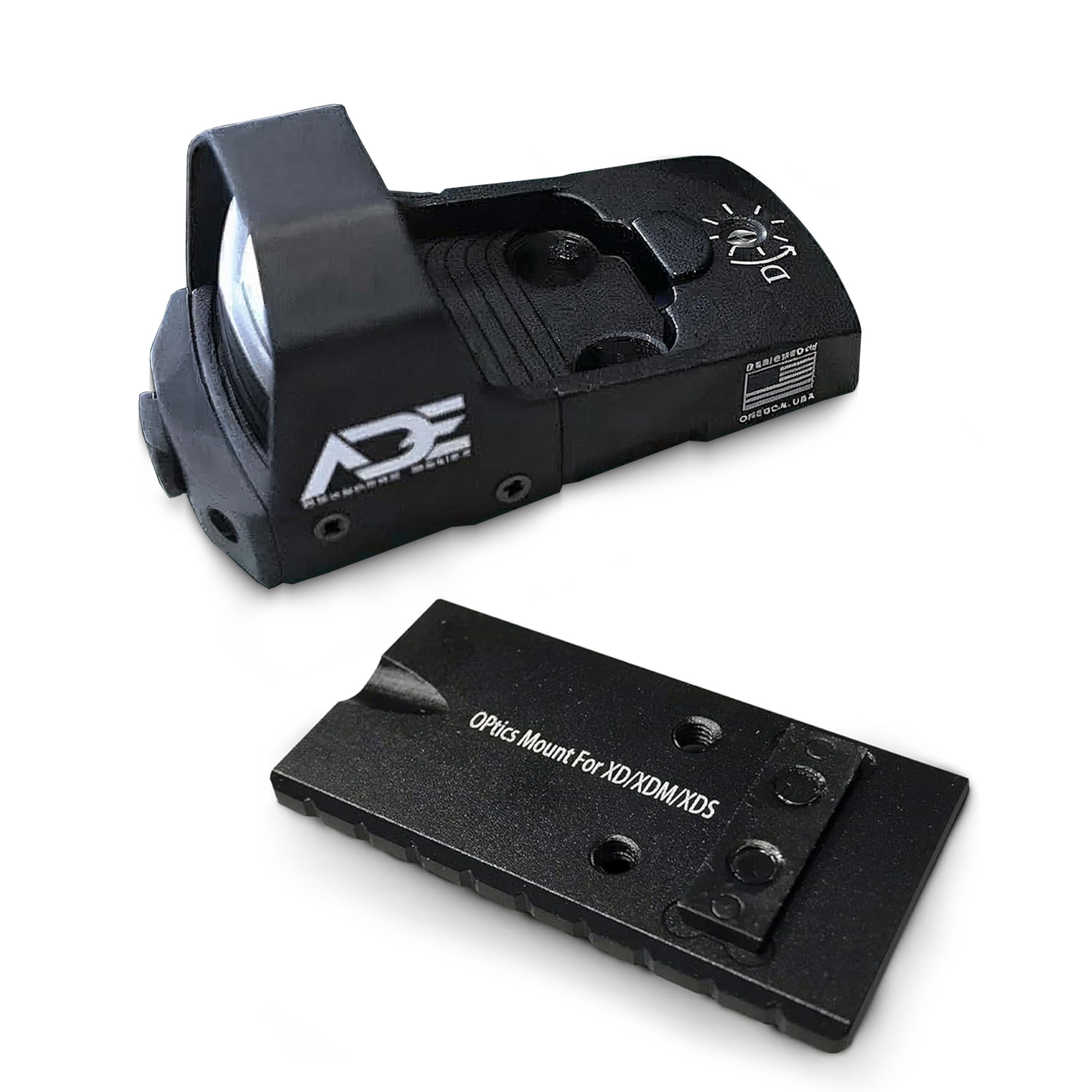 Huracan RD3-006X – Green Dot Reflex Sight with Optic Mounting Plate for Springfield XD, MOD.2, XDm, XDS, XDE, Hellcat Non-OSP – Compact Pistol Optic, Shock Proof/Fog Proof