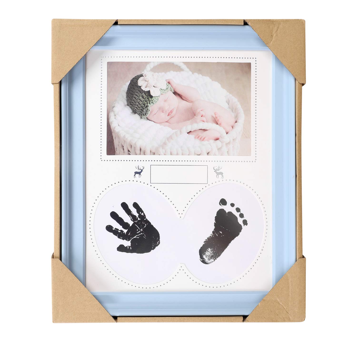 Kit Empreintes Mains Et Pieds Bébé Newlemo - Cadre Photo 3 Parties - Argile Non Toxique - Cadeau Naissance