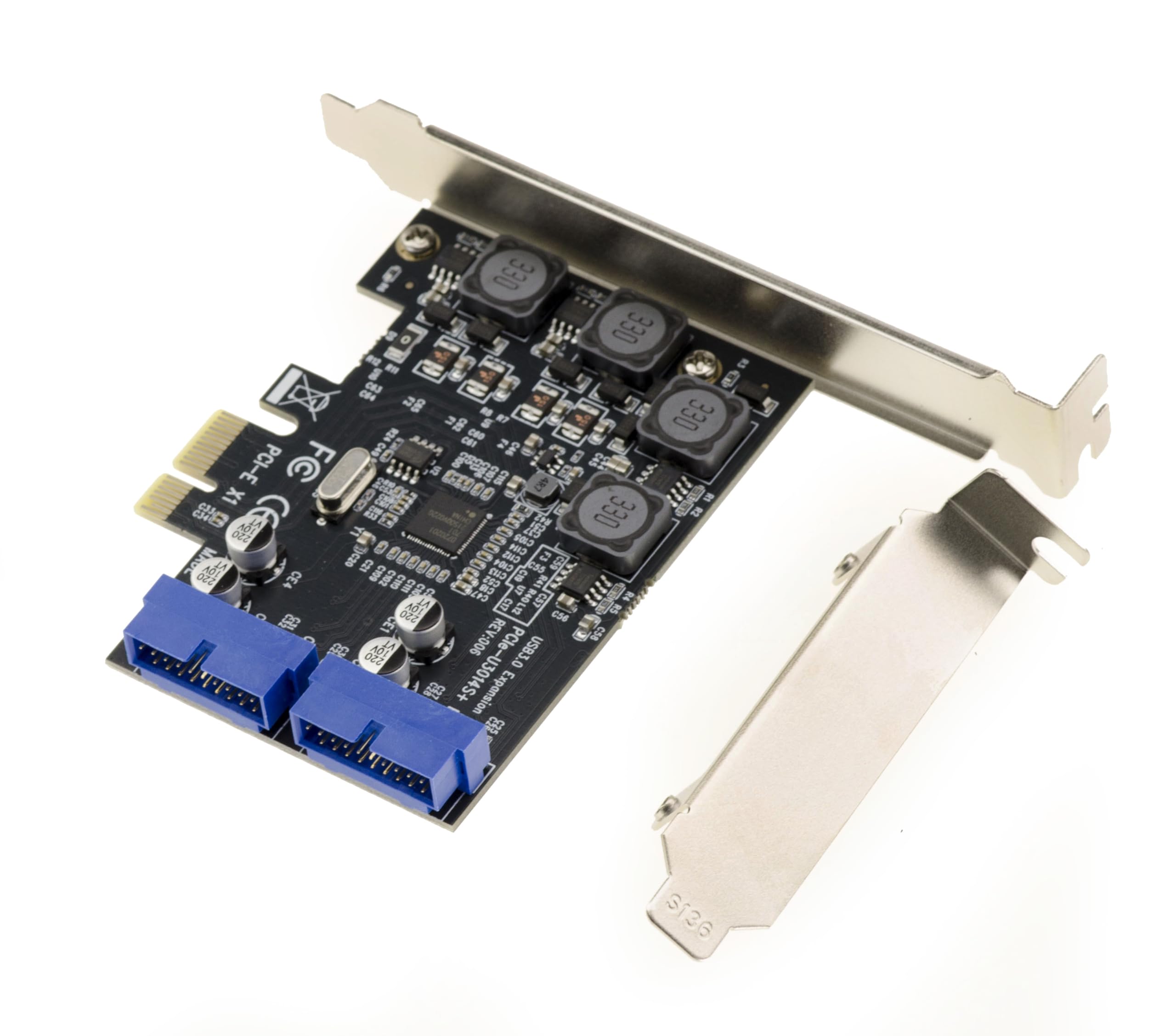 KALEA-INFORMATIQUE Carte PCIe USB 3.0 2 Ports internes NEC | Carte PCIe USB 3.0 interne double connecteur 19 broches NEC