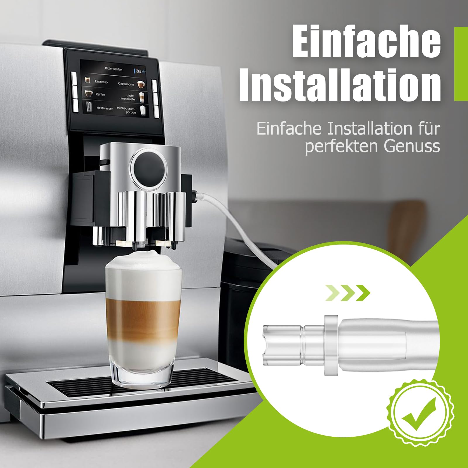 Ancable Manguera de leche para cafeteras automáticas Jura, 3 mangueras de leche resistentes al calor y 6 boquillas de conexión con cepillo de limpieza, compatible con máquinas automáticas Jura