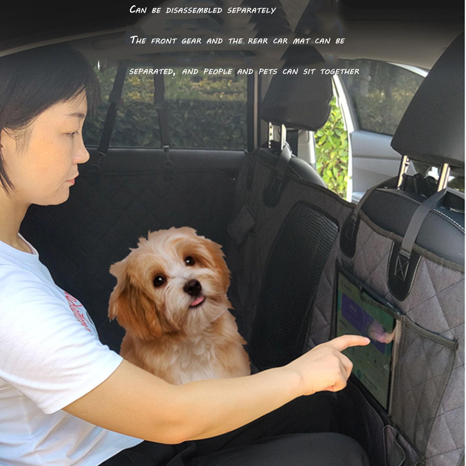 Alfombrilla para Coche para Mascotas, Negra, para Sentarse con Mascota, 137 * 147 cm, Alfombrilla Aislante para Coche para Mascotas, Adecuada para Perros medianos y Grandes (Grey)