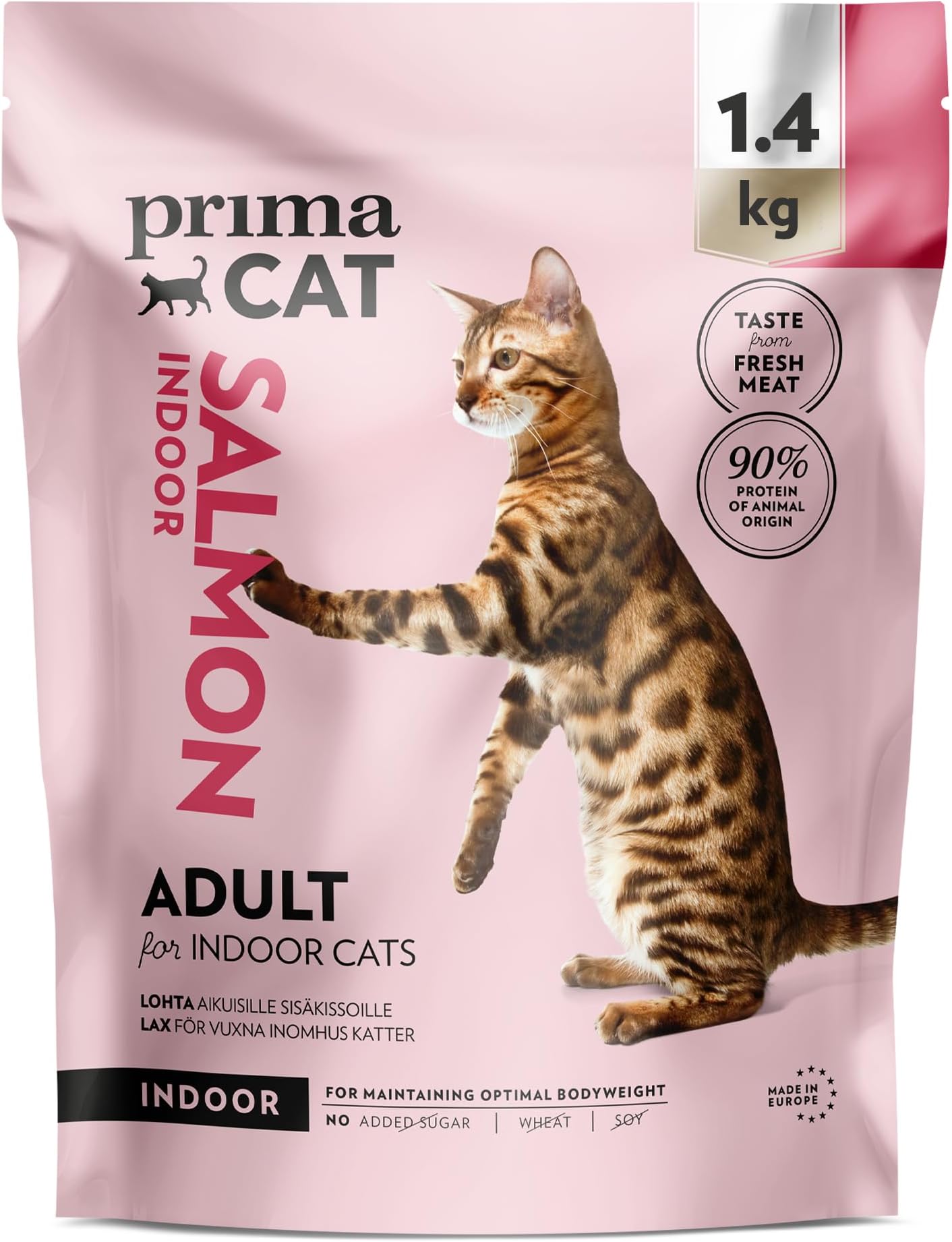 โ PrimaCat - Complete Dry Salmon Flavoured Cat Food, Indoor Adult Cat Food, 1.4kg- Amazon Exclusive
