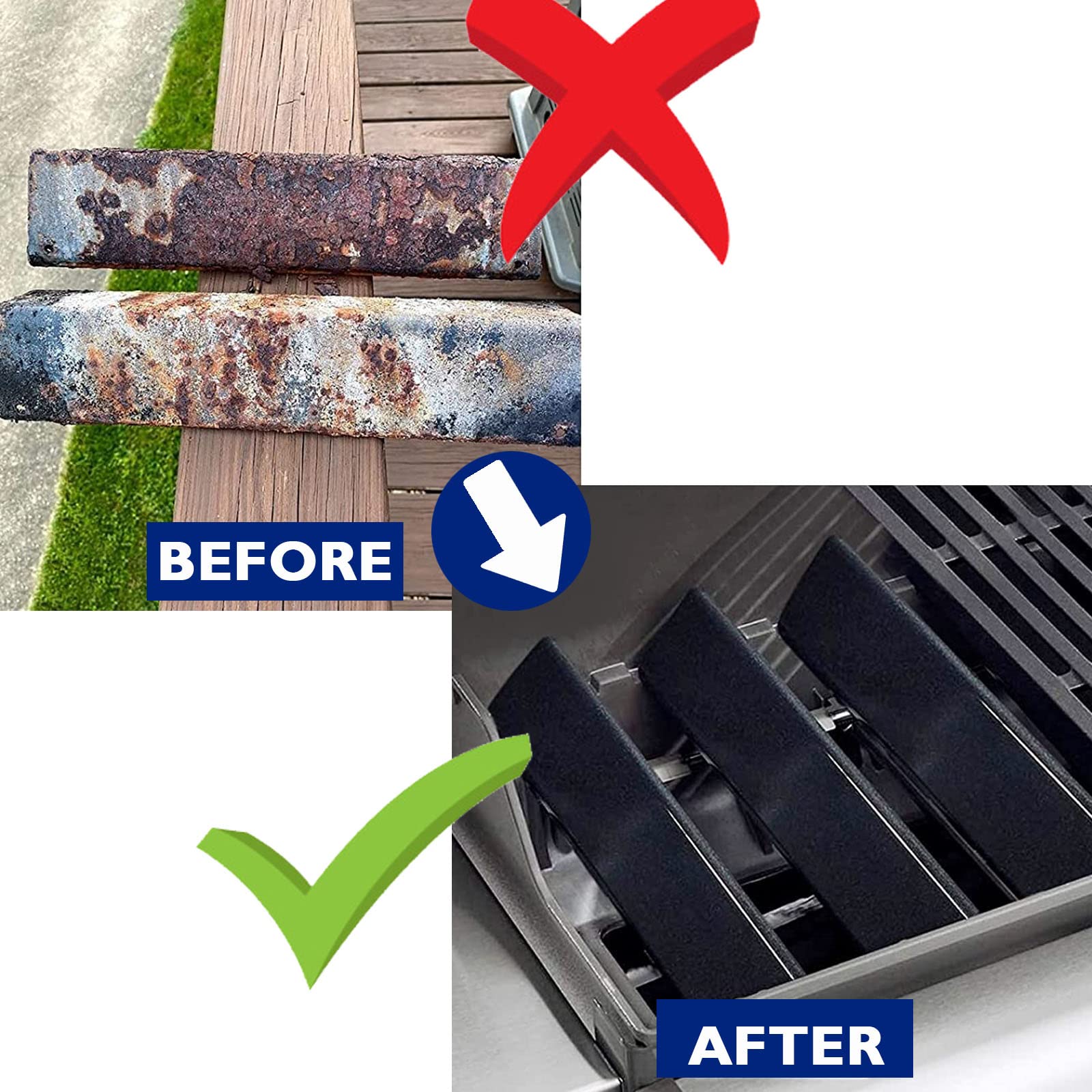 7635 Flavorizer Bar für Weber Spirit I & II 200 Gasgrill | Aromaschienen vorderen Brennerknöpfen, 38,9cm Porzellanemaille Flammenverteiler Ersatzteile