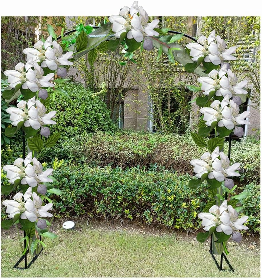 ブラック ガーデンアーバー トレリス つる植物用 丈夫な植物サポート パーゴラ ウェディングパーティー装飾用 7.5'x6.