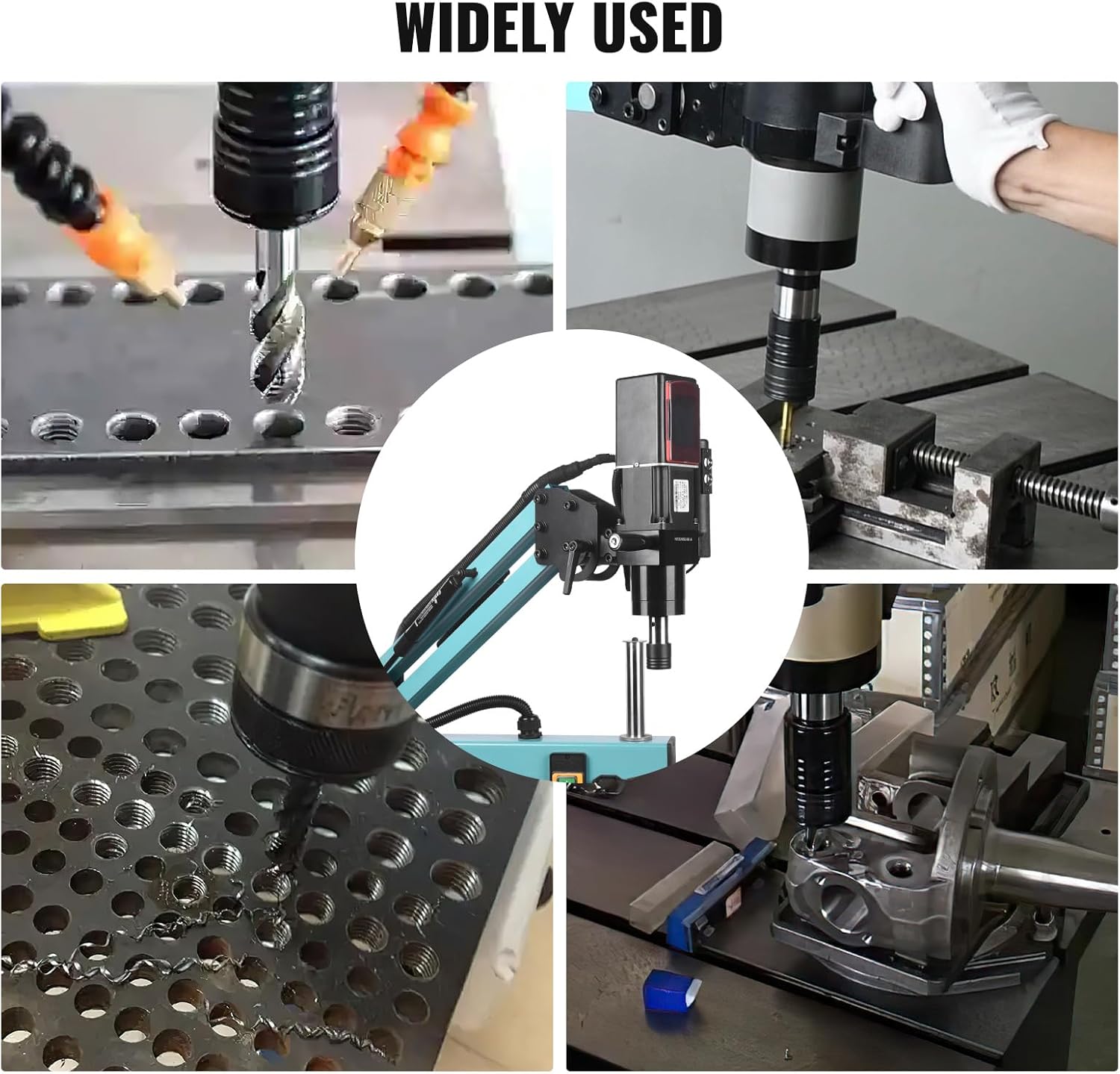 Doppy Electric Tapping Machine M3-M16,360° Multi-directions Tapping Machine 0-375rpm/min,8PCS Collets,Rated Power 1200W,Voltage AC 220V,for Machinery Manufacturing,Mould machinery and other industries