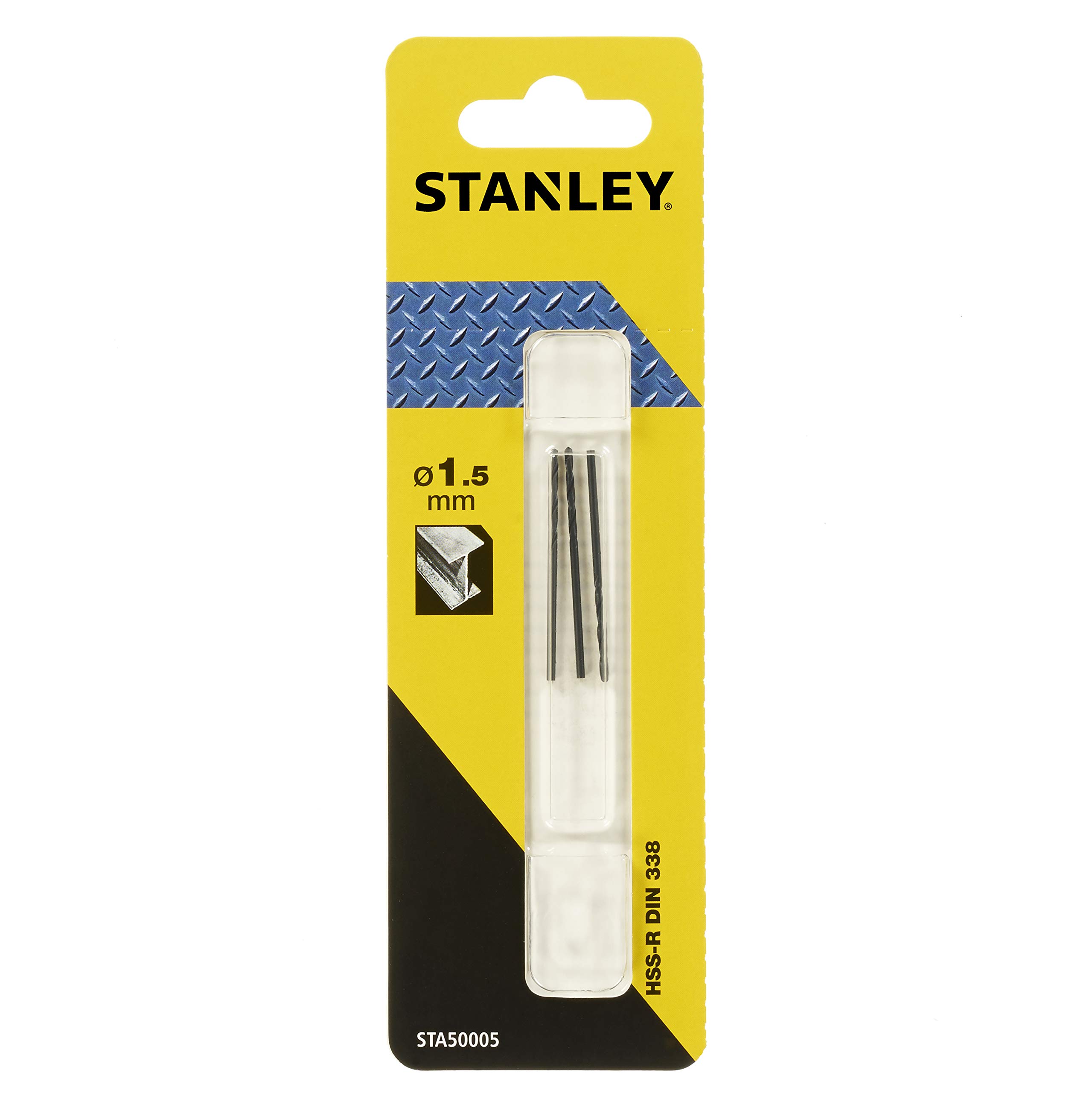 Stanley Metallbohrer-Set – 3-teilig, 1 Mm Durchmesser, HSS-R, Für Stahl, Metall & Kunststoff, DIN 338, 34 Mm Länge