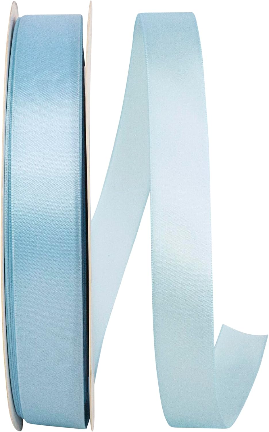 Reliant Ribbon 4950-052-05C Double Face Satin Ribbon, 7/8 Inch X 100 Yards, Light Blue