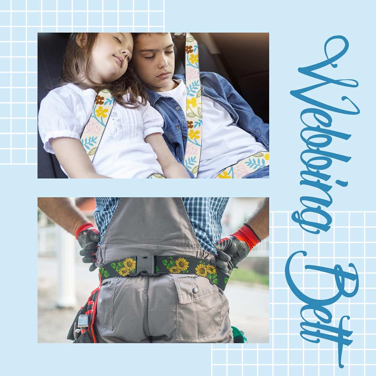 6 Rolls 1.5 inch Flower Nylon Webbing Belt Webbing Straps Purse Straps Backpack Straps Nylon Belt with Different Patterns for Seatbelt, Bags, Backpacks, Luggage