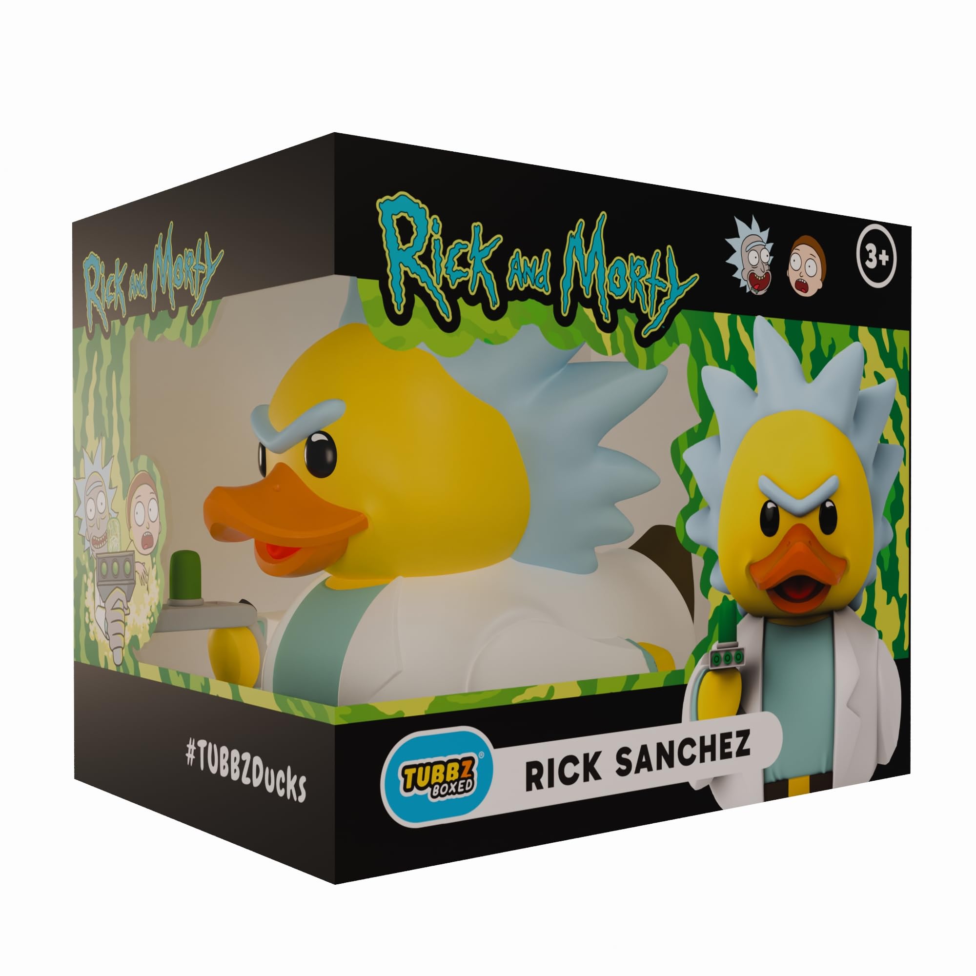 TUBBZ Boxed Edition: Rick & Morty - Rick Sanchez Cosplaying Rubber Duck Vinyl Figure โ Official Collectible for Fans of Rick and Morty