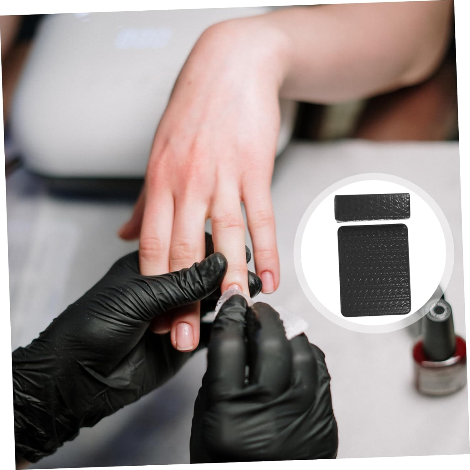 2pcs Leather Nail Art Hand Rest Cushion Soft Ergonomic Wrist Support Pad for Manicure Portable Arm Pillow Protecting Vanity From Dust and Polish for Salon and Beginner Use