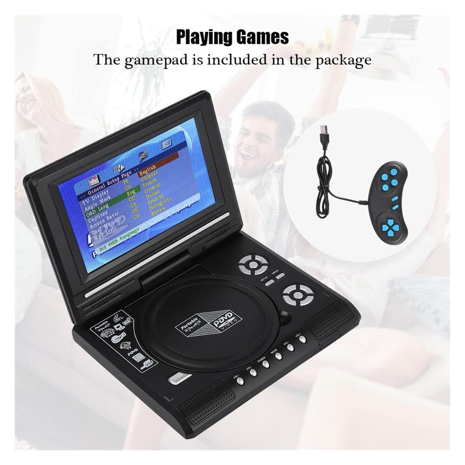 ポータブルDVD TV Amazon.co.jp: 7.8インチポータブル HD TV DVDプレーヤー充電式