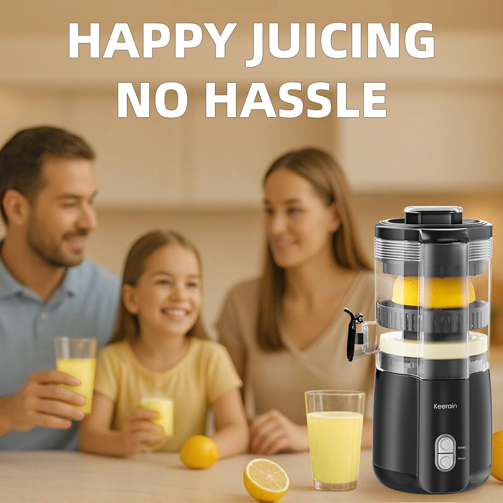 Exprimidor eléctrico de limón, máquina exprimidora de cítricos manos libres con cepillo de limpieza, exprimidor automático de jugo para limón, lima, pomelo, granada, operación con un solo toque y 7
