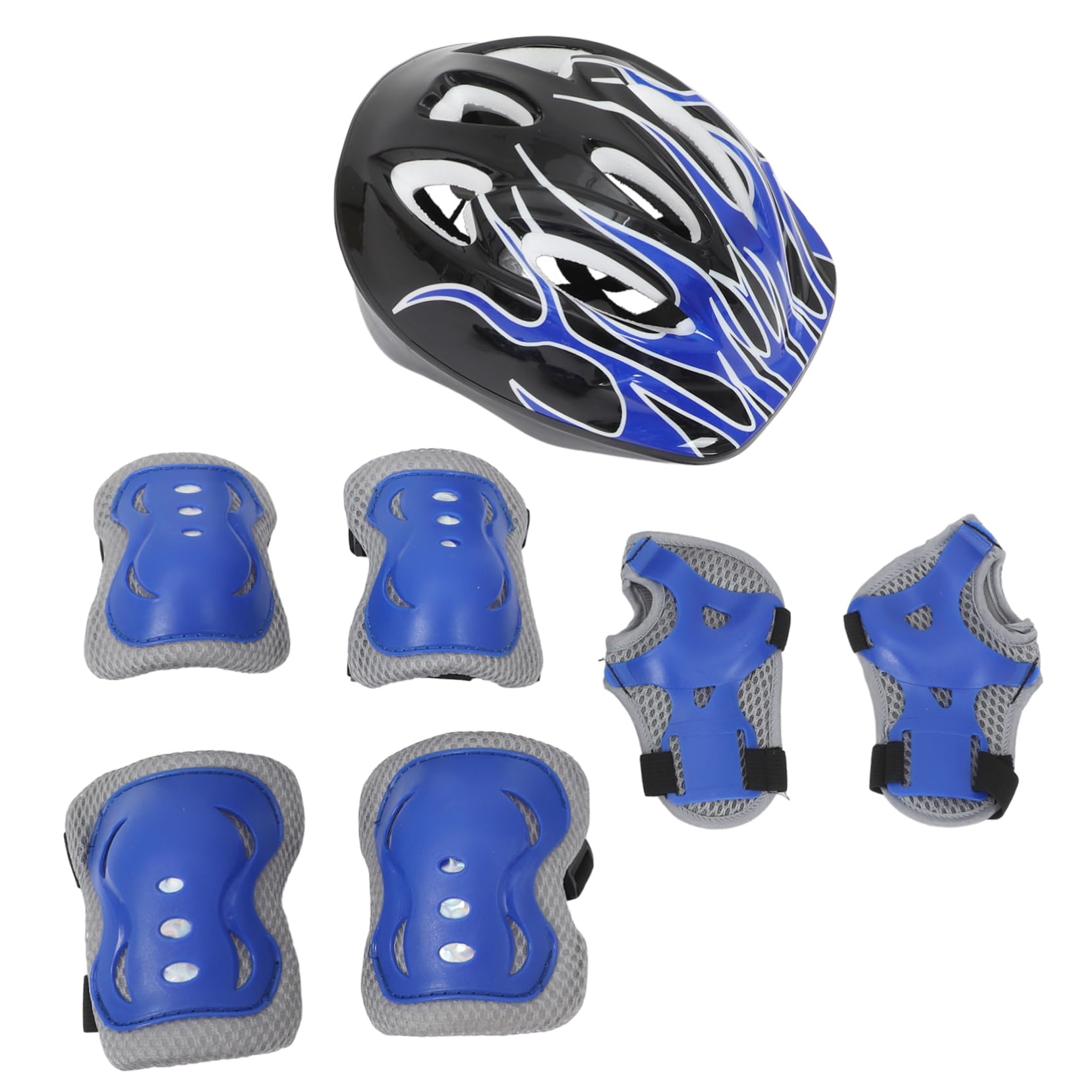 Alipis 7pcs Set Skateboard Suit Knee Pads for Skateboard Protective Gear Knee Pads and Protections for Skateboards for Wrist Guards for Roller Skating Women Blue