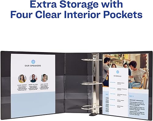 Miniatura 5 de Avery Carpeta de 3 anillos resistentes con 3 anillos inclinados de un solo toque de 4 pulgadas, capacidad para papel de 8.5 x 11 pulgadas, 2