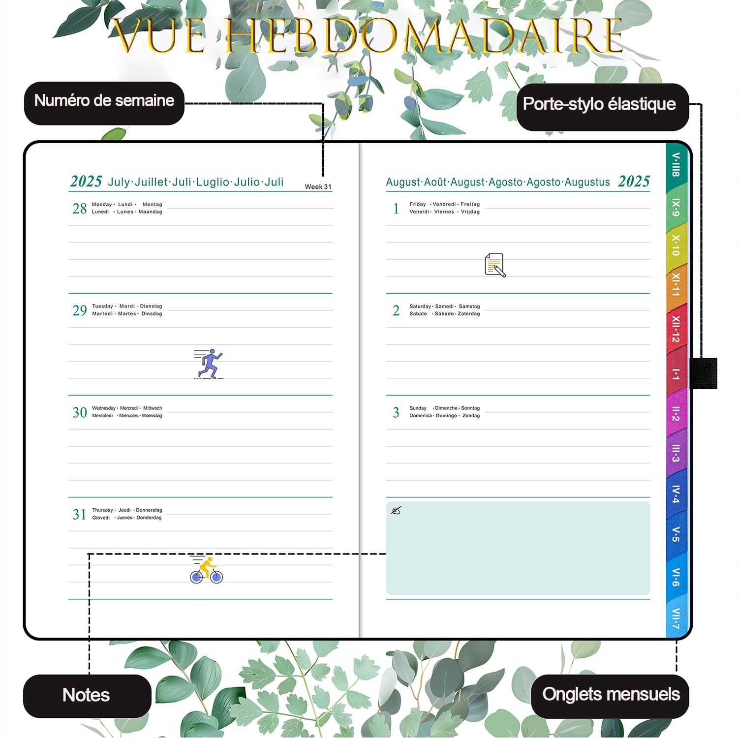 1 Wochen Kalender BSB Shop24 | Business A4 Kalendarium (1 Woche = 2