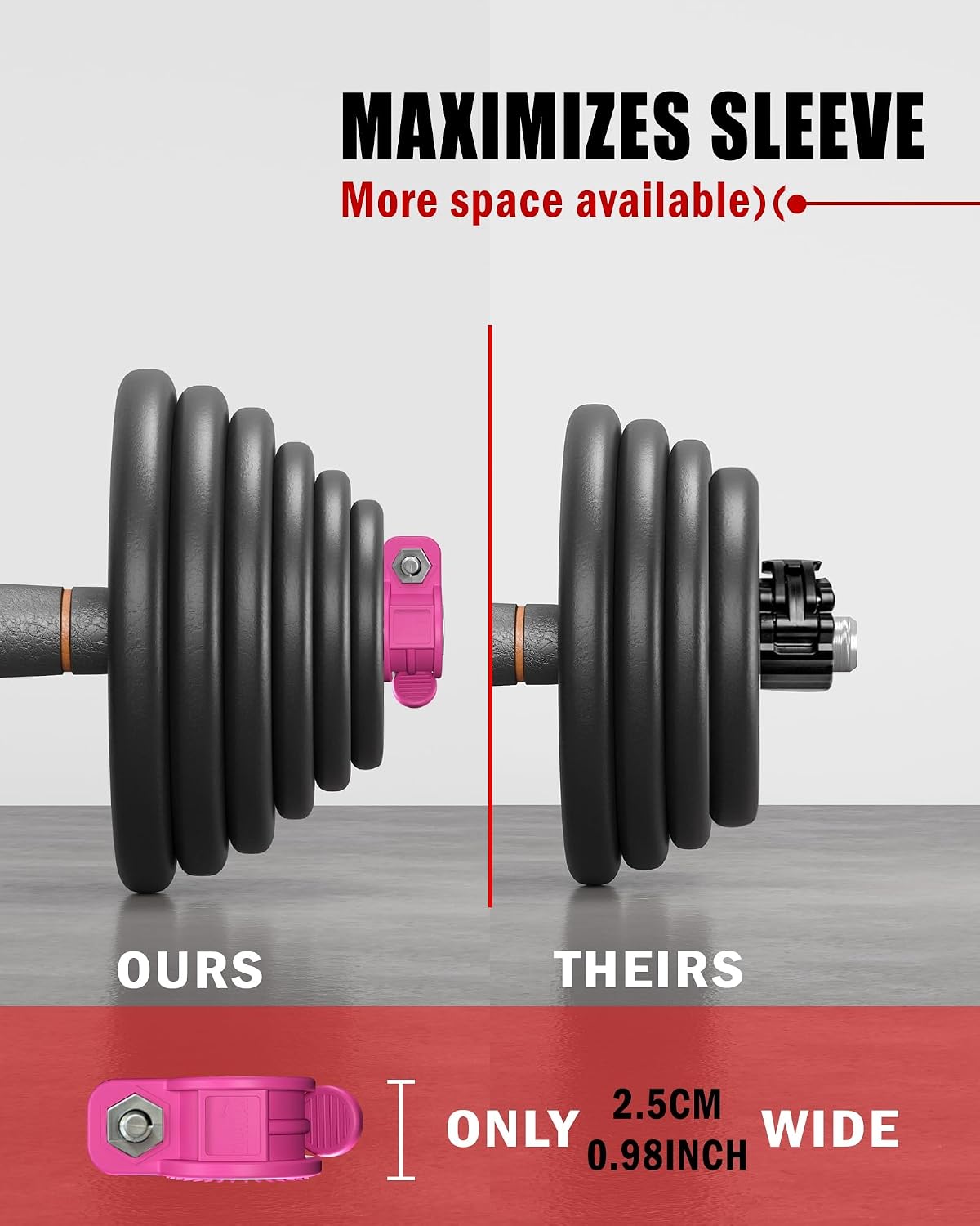 Mini Barbell Clips 1 inch I Multi-Size Adjustable Barbell Collar I 1 inch Barbell ClampsIQuick Release Weight Clips Pair of Locking for Dumbbell Bar image 4