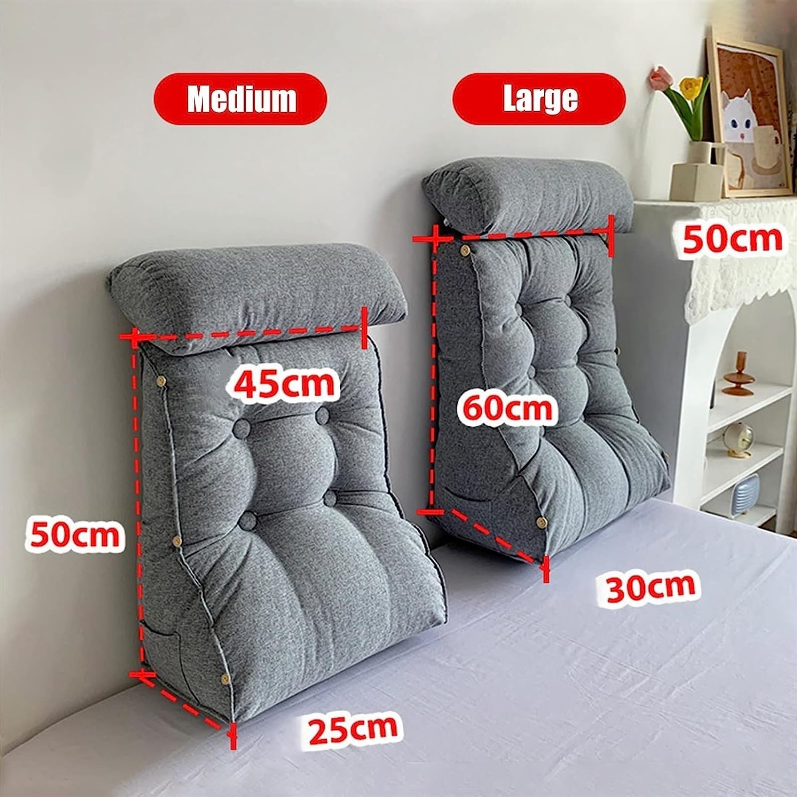 VERCART Cuscino Cuneo Da Lettura Decorativo, Cervicale E Supporto - Foto 5