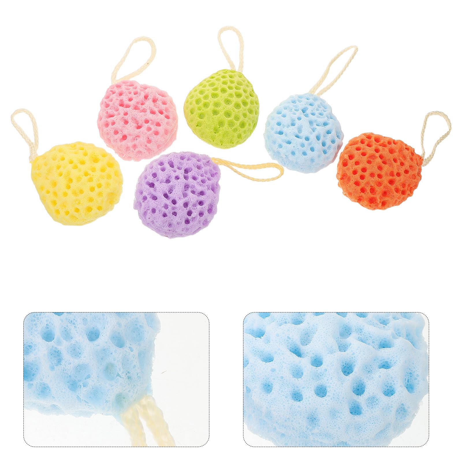 STOBAZA 36 Pezzi Spugna da Doccia Esfoliante a D'ape in Poliuretano Idrofilo per Pulizia Corpo Completa e Delicata con Design a Sospensione per Bagno e Spa