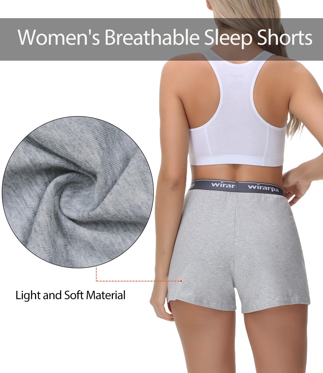 wirarpa Damskie bawełniane spodenki do spania Comfywear Lounge piżamy szorty 3-pak