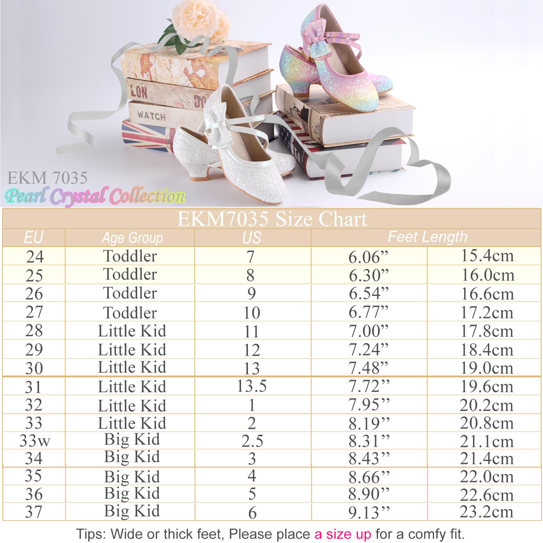 Mary Jane Shoes for Girls - Flower Girls Wedding Shoes - Multi-Colors & Sizes 3-14 Years - Princess Party Pumps - High Heel Toddler Dress Shoes - Kids Dress Shoes — view 7