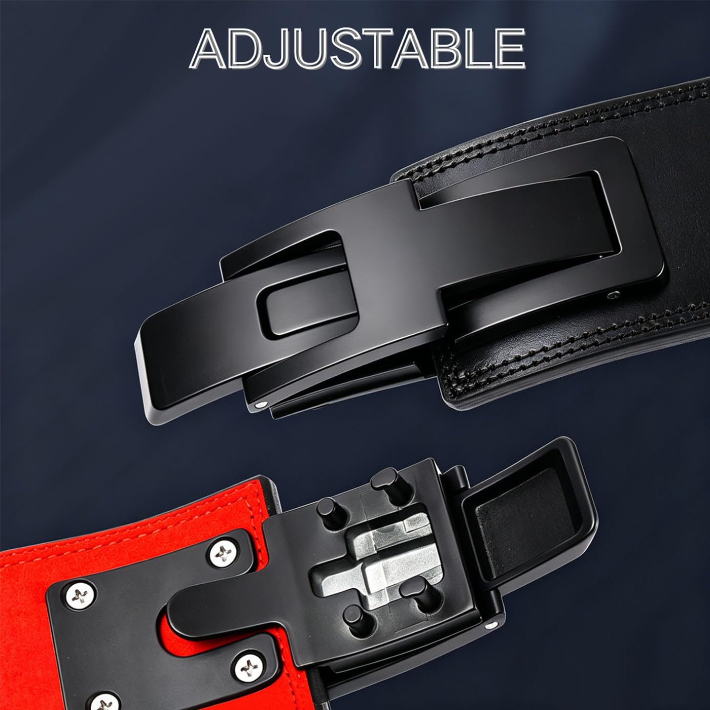 Cintura Sollevamento Pesi in Pelle Sintetica con Fibbia Automatica | Supporto Core, Squat e Stacco, Powerlifting, Uomo e Donna, Bodybuilding