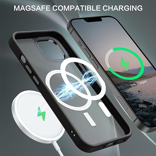 Miniatura 3 de BENTOBEN Funda magnética para iPhone 13 y iPhone 14 compatible con Magsafe Funda translúcida mate para iPhone 1314, delgada, a prueba de golpes,