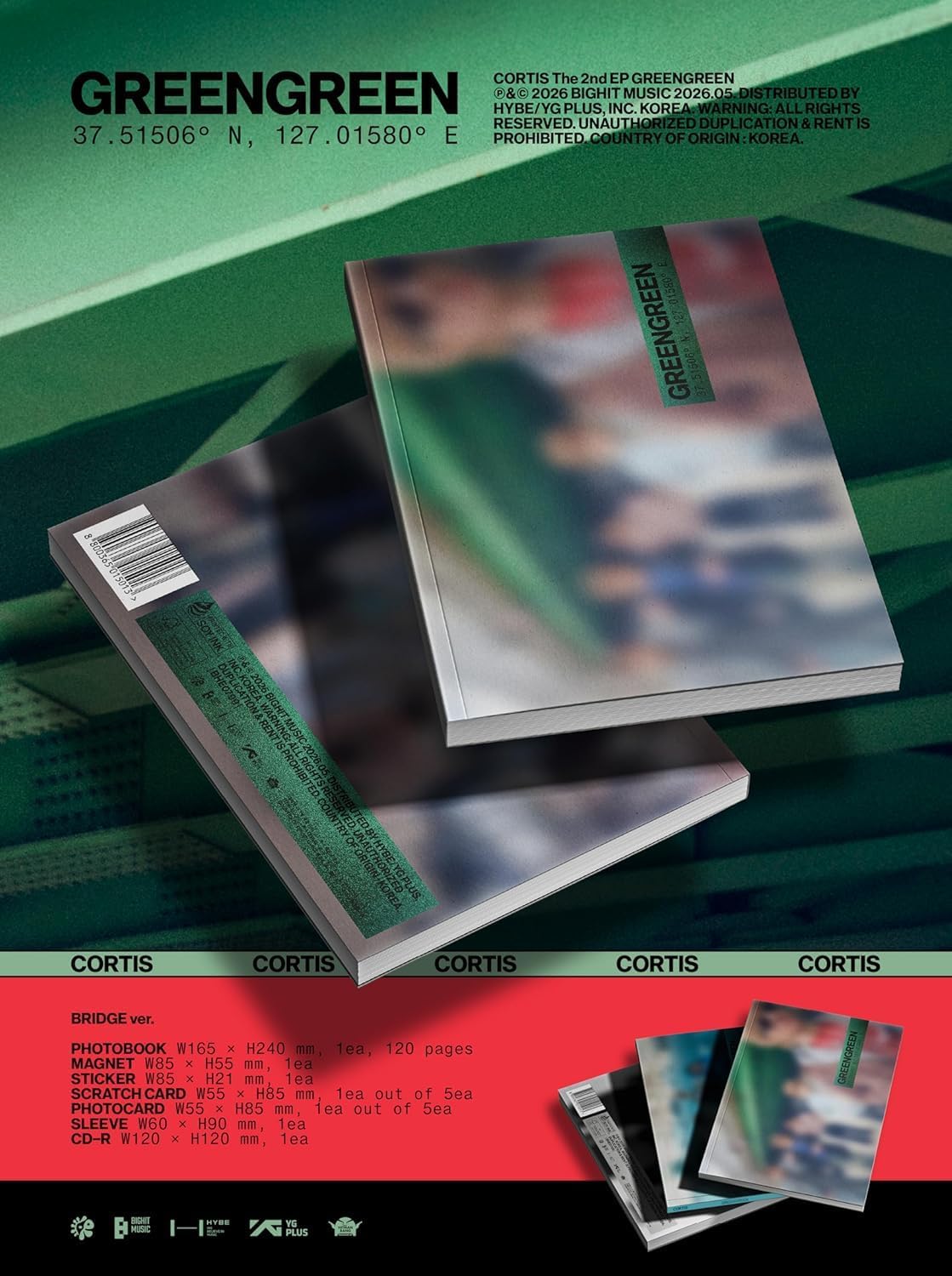 CORTIS GREENGREEN 2nd EP Album Photobook 3 VER SET (BRIDGE + STREET + STUDIO 3 VER SET)