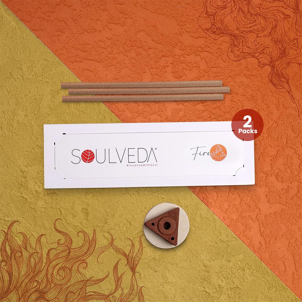 Soulveda FIRE Premium Solid Dhoop Sticks Pack of 2 | Sandal & Cinnamon Fragrance | 100% Traceable & Sustainable | Handcrafted for Homa/Havan & Fire Rituals | from House of Cycle-image-27