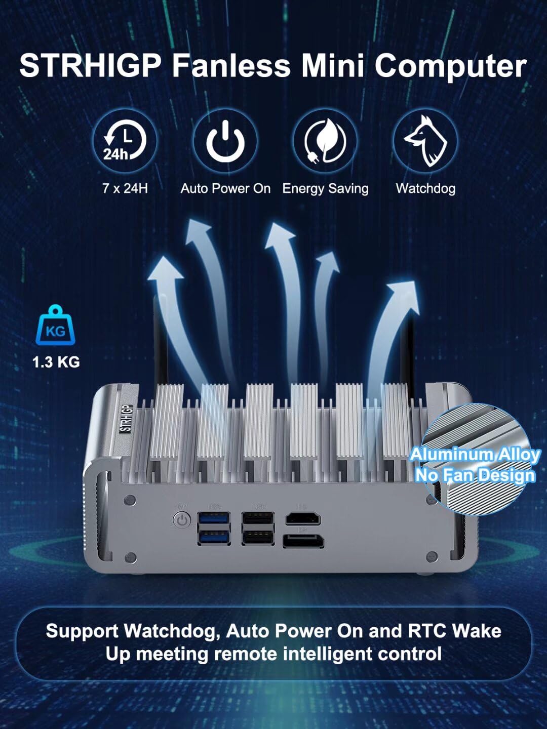 Fanless Mini PC Firewall Appliance N100, 32GB RAM DDR5+1TB NVMe SSD, 4USB WiFi 2.5GbE LAN, Soft Routing Mini PC Small Server Apoyo VPN AES-NI Ubuntu Debian Vmware ESXi Centos