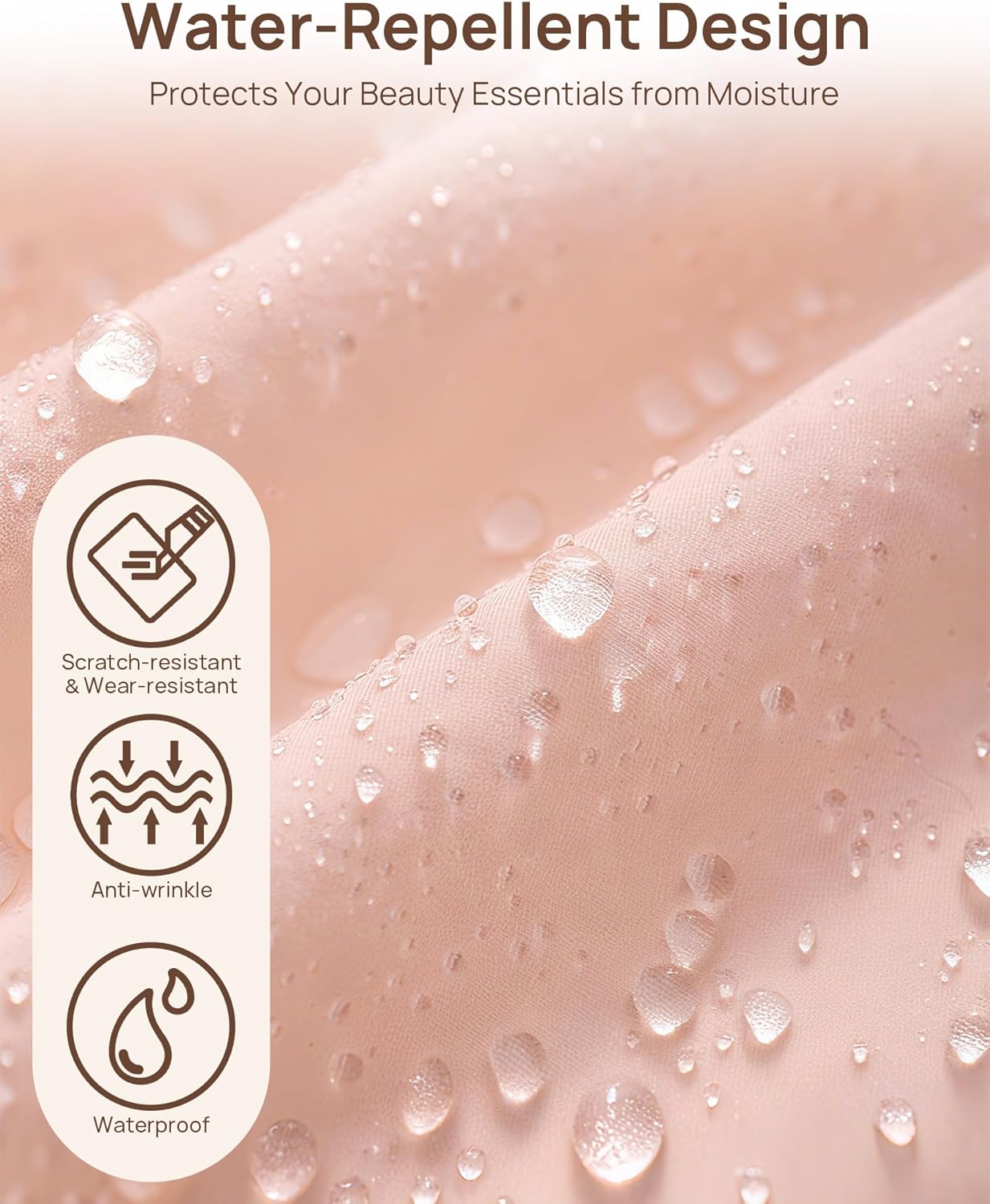 Makeup Bag, Big Coloueful Make Up Bag for Women Girls Cosmetic Bag (Pastel Pink) - Image 4