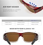 Lunettes de soleil KALIYADI Wrap Around Fit-Over : lunettes de soleil polarisées pour hommes et femmes avec protection UV pour conduire